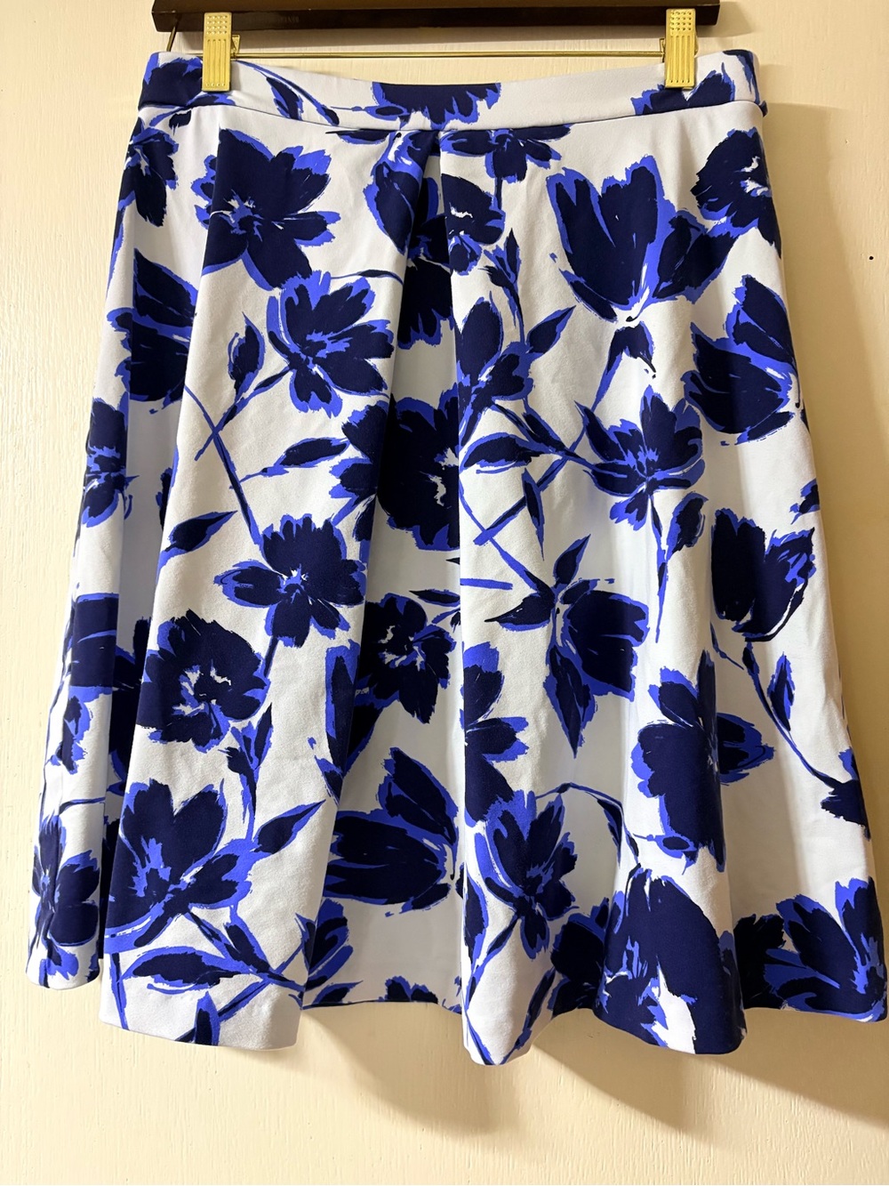 Blue Floral A-Line Skirt - Women's